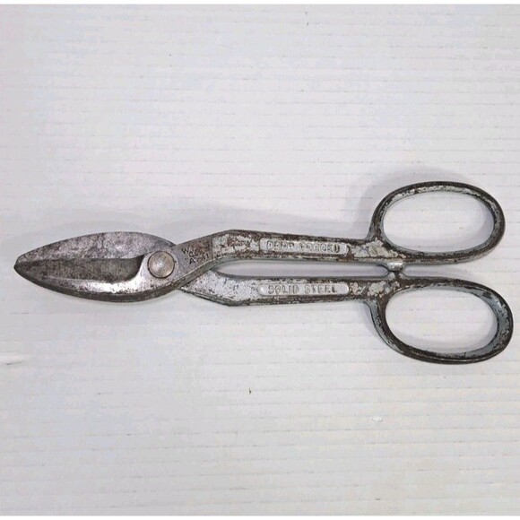 Vintage Wiss A-11 Drop Forged Steel Tin Snips Tool Metal Shears Scissors USA - Picture 2 of 3
